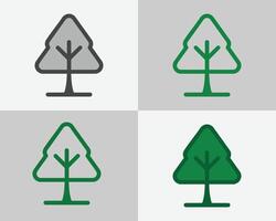 Set of trees 4 natural green tree in a set vector