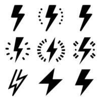 Lightning Bolt Icons Set vector