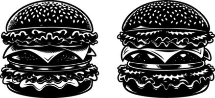Minimal Burger Shape Silhouette Design vector