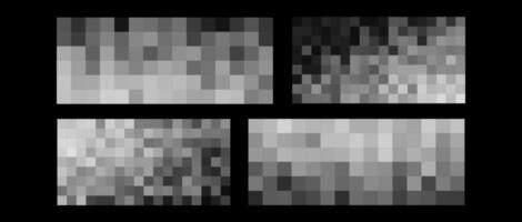 Abstract pixel noise pattern, grayscale AI neural network visualization. Data activation map or digital signal distortion texture. Tech research background. illustration. vector