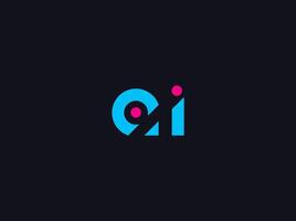AI logo monogram. artificial intelligense icon, design concept for business of technology. illustration vector