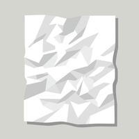 Crumpled white paper texture with shadows and light effects on gray background illustration vector
