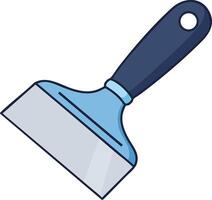 Paint scraper tool with blue handle for home improvement and wall cleaning tasks in style illustration vector