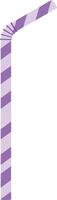 Purple striped flexible drinking straw illustration with bendable segment for beverages and drinks vector