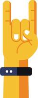 Hand making rock and roll sign with wristband illustration in flat design style vector