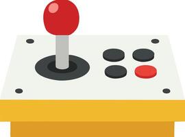Retro arcade joystick controller with red ball top and buttons for classic gaming experience illustration vector