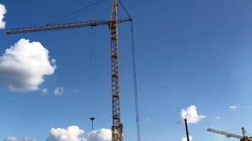 A crane is standing in front of a building video