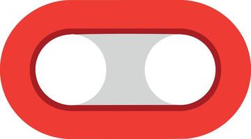 Red and gray toggle switch button illustration for user interface design and digital controls vector