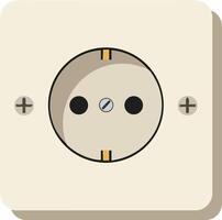 European style electrical socket outlet in beige color illustration with shadow effect for home and office use vector