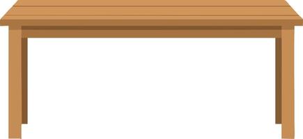 Wooden rectangular table with simple design and brown color for home or office use illustration vector