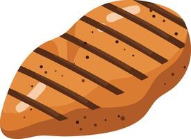 Grilled steak meat food illustration with brown sear marks and pepper seasoning image vector