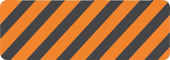 Safety hazard barrier icon with orange and black diagonal stripes illustration vector