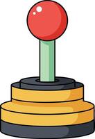 Retro joystick controller with red handle and yellow base for game playing illustration design vector
