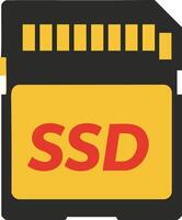 Solid state drive ssd memory card technology storage device icon illustration vector