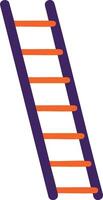 Ladder with purple rails and orange steps simple illustration for construction and home use vector