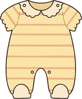 Baby romper with striped pattern and scalloped collar soft pastel tones illustration vector