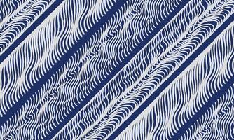 Abstract diagonal wave and ripple stripes pattern, hand drawn brush lines Japanese style background in white and blue, simple graphic for textile, carpet, decoration vector