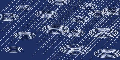 Circle waves and ripples on water from raindrops, Japanese and ethnic simple style abstract hand drawn dash brush lines pattern, Sashiko embroidery stitches texture calm background in white and blue vector