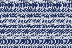 Abstract waves and ripples brush lines seamless pattern, Japanese folk and ethnic hand drawn, block print flowing water texture background in white and blue vector