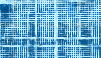 Hand drawn intersection brush lines abstract grid mesh pattern, Japanese wood carving, bamboo weaving, loosely woven fabric, fishing net texture background in white and blue vector