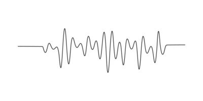 Music audio line sound wave icon one art voice continuous hand. Podcast line sound soundwave noise sketch drawn drawing doodle outline recording frequency vocal waveform microphone background vector
