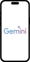 Mobile interface design featuring the Gemini AI logo from Google vector