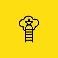 Star in Cloud with Ladder vector