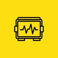 Ecg Machine with Heart Wave Line vector