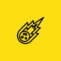 Meteor Icon on Yellow Background vector