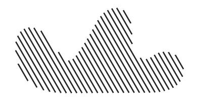 Bold abstract shape featuring stripe design vector