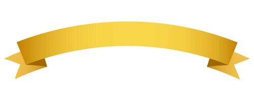 Metallic gold ribbon in gradient style vector