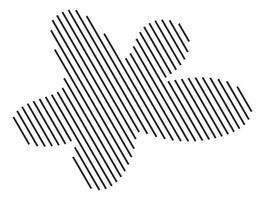 Angular striped pattern on artistic shape vector