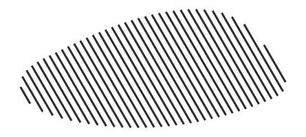 Abstract contour filled with diagonal bands vector