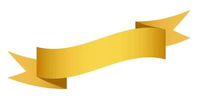 Golden ribbon set with smooth gradient vector