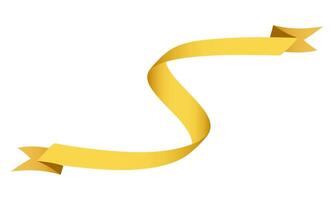 Gradient golden ribbon design elements vector