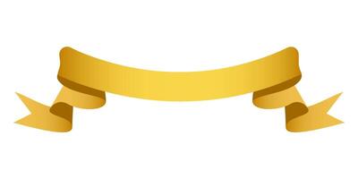 Gold toned ribbon with gradient flow vector