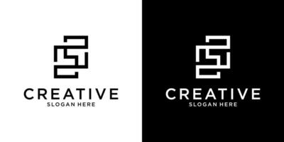 S or SS initial letter logo design vector