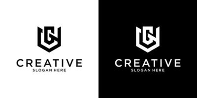 UG or GU initial letter logo design vectormonogram vector