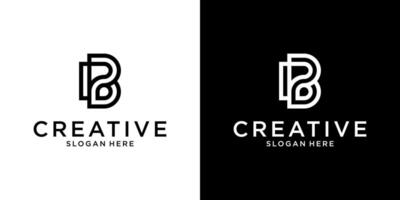PB or BP initial letter logo design concep vector