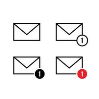 Message envelope notification icon in line style. Email, mail sign symbol vector