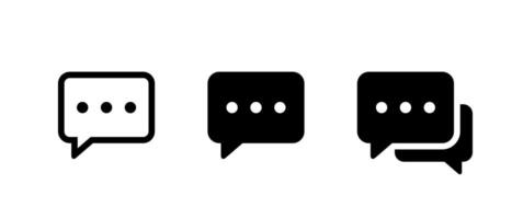 Speech bubble, message icon set in generic style. Chat, comment, SMS sign symbol vector