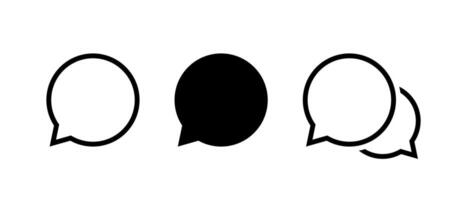 Round speech bubble, chat icon set. Message, comment, SMS sign symbol vector