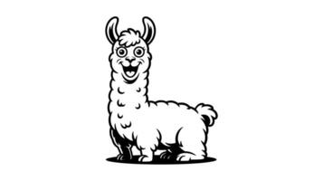 Funny Cartoon Llama Character with a Big Smile and Playful Expression vector