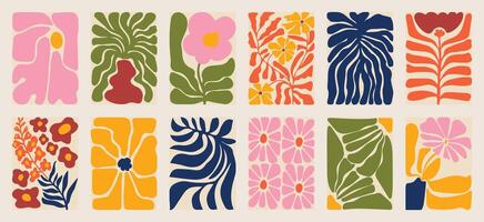 Abstract Botanical set of background art vector