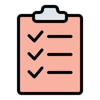 Check list icon flat line style illustration representing task organization and productivity, suitable for planning, project management, and business-related projects vector