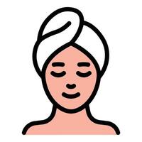 Spa icon flat line style illustration representing relaxation and wellness services, suitable for beauty, health, and self-care-related projects vector