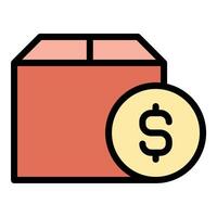 Cash on delivery icon flat line style illustration representing payment upon receipt of goods, suitable for e-commerce, retail, and logistics-related projects vector