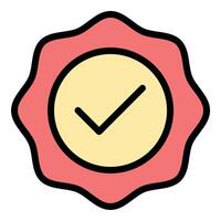 Seal icon flat line style illustration representing official approval and document authentication, suitable for legal, administrative, and certification-related projects vector