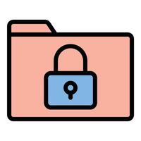 Confidential icon flat line style illustration representing private and sensitive information, suitable for legal, corporate, and security-related projects vector