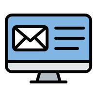 Contact form icon flat line style illustration representing user communication and inquiry submission, suitable for websites, customer support, and business-related projects vector